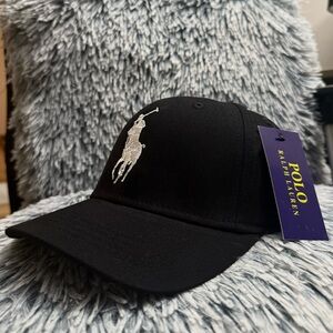 Polo by Ralph Lauren Black Hat with Iconic Embroidered Logo